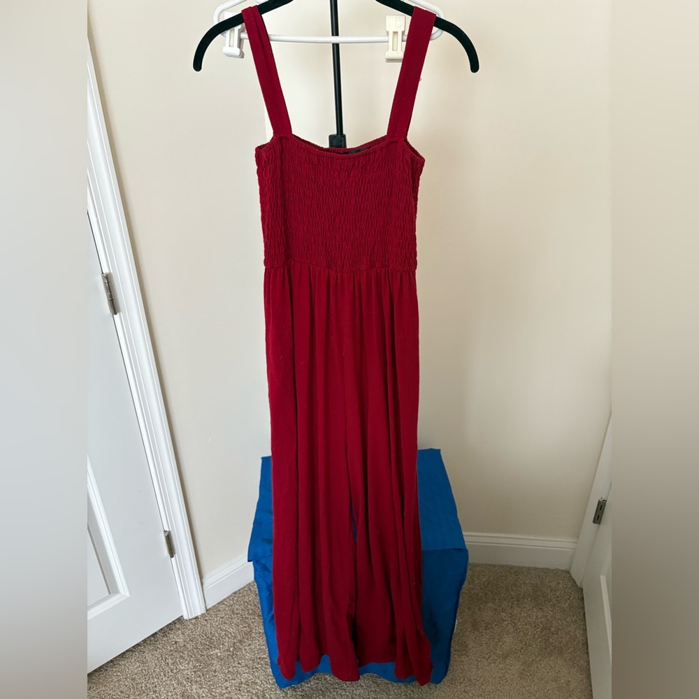 Casual Red Jumpsuit